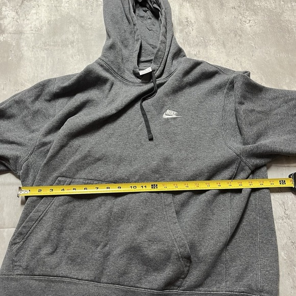 Nike Hoodie Gray Pullover Silver Embroidered Swoosh Sportswear Adult size XL - Picture 7 of 11